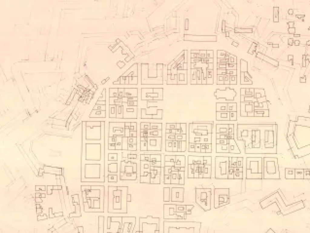 Suprapunerea orașului modern ante 1969 peste planul fortificațiilor orașului din anul 1808