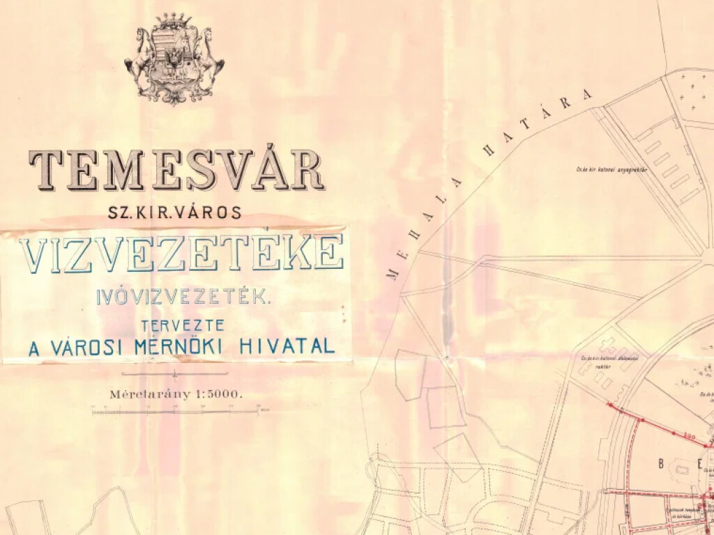 Harta rețelei de apă a orașului Timișoara, zona de vest