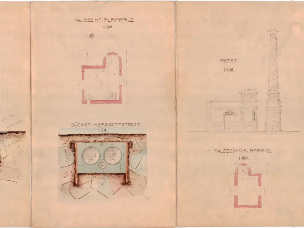 Secțiune longitudinală edificiu din cadrul sistemului de alimentare cu apă