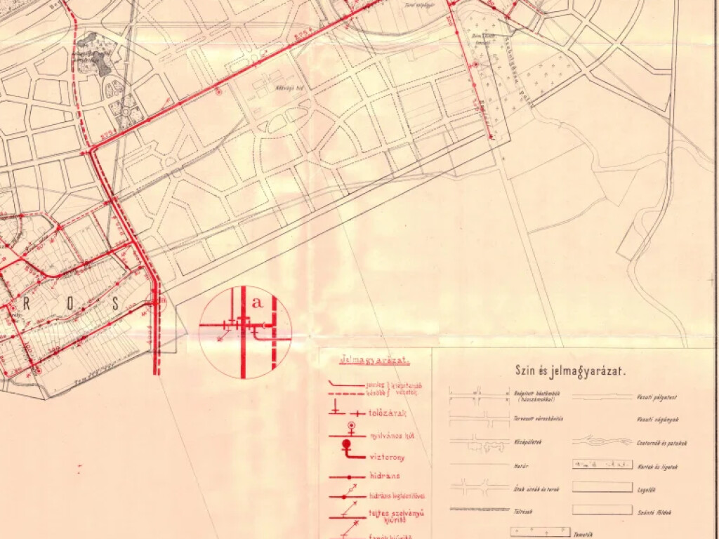 Harta rețelei de apă a orașului Timișoara, zona de est